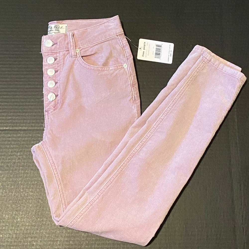 NWT Free People $88 We The Free Women Jeans 25 Sun Chaser Cord Skinny Lilac - Picture 7 of 9